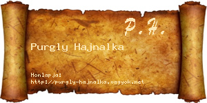 Purgly Hajnalka névjegykártya
